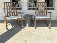 3PC OUTDOOR ROCKING CHAIRS & TABLE
