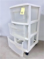 Three Drawer Plastic Bin with Wheels