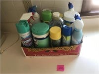 Box of Used Cleaning Products