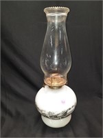 Vintage Currier & Ives Oil Lamp