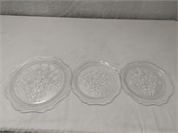 Clear Glass Platters Rose Pattern