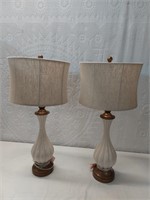 Pair of White Modern Lamps