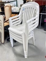 4 Plastic White Chairs