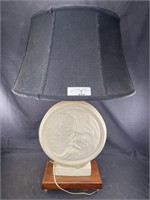 Man w/ Moon Plaster Lamp