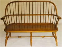 Ethan Allen Solid Maple Windsor Style Bench