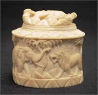 Antique Indian carved ivory box