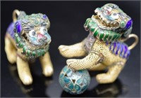 Pair of filigree temple dogs