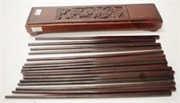 Chinese carved timber chopstick set