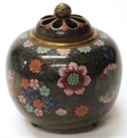 Good Japanese decorated cloisonne Potpourri Bowl