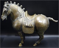 Large Chinese bronze horse figure