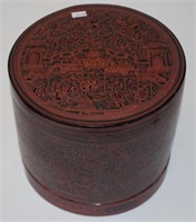 Good Burmese painted lacquer food carrier