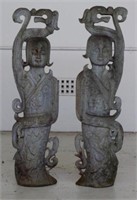 Pair of concrete Eastern dragon deities