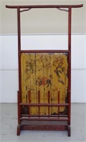 Chinese red lacquered clothes rack