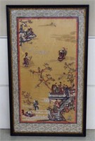 Large Chinese silk framed embroidery