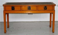 Chinese orange lacquer side table