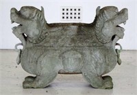Concrete Chinese double Foo Dog figure
