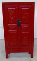 Chinese red lacquered cabinet