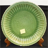 Large antique Chinese celadon pottery charger