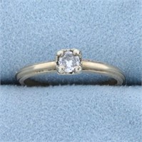 Vintage 1/5ct Solitaire Diamond Engagement Ring in