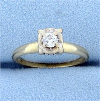Vintage Diamond Engagement Ring in 14K Yellow and