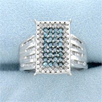 1ct TW Blue and White Diamond Ring in 10K White Go