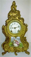 French Style Brass Romantic Scene Mantle Clock
