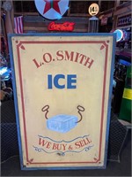 6ft x 4ft Huge L.O Smith Wooden Ice Sign