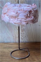 Ladies Pink Feather Hat With Stand