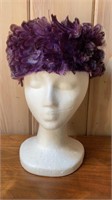 Lovely Ladies Purple Feather Hat