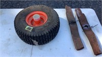 Lawn Mower Blades and 15x6.00-6 Tire and Wheel