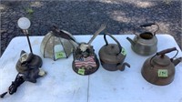 American Eagle, and copper Pots, Ape Lamp Broken