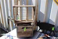 LOT OF TWO WOOD MILK CRATES