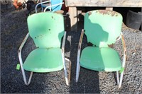 MINT GREEN VINTAGE METAL PATIO CHAIRS