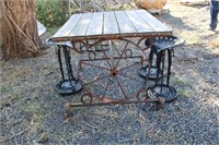 STURDY BUILT PATIO TABLE AND STOOLS