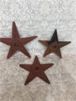 Vintage lot of cast iron stars various sizes