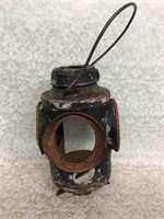 Vintage cast railroad lantern no lenses as is