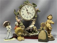 Assorted Figurines, Clock