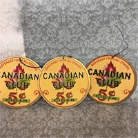 Vintage advertising log 3 Canadian Club  pull
