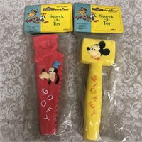 Vintage lot of 2 NOS Walt Disney Squeaky toys