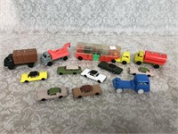 Vintage lot of mixed brands cars and trucks
