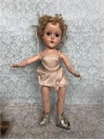 Vintage Ice skater doll missing one blade on ice