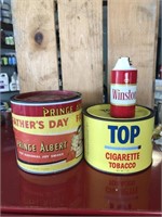 Vintage lot of advertising pipe tobacco tins