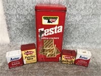 Vintage advertising Zesta cracker tin and spice