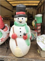 Vintage Christmas Blow mold Snowman damaged