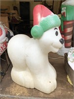 Vintage Christmas blow mold polar bear has damage