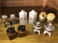 Chinese lanterns coffee grinders salt and pepper