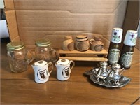 Vintage lot of Salt and pepper shakers wood and