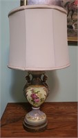 Table lamp. Rose design. 29½"  Works.