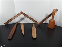Primitive Wood Stir Paddles & Folding Yard Stick