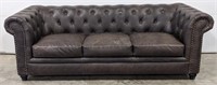 Antique Leather Lawyer's Sofa approx 90"x38"